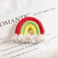 Handmade ethnic rainbow pendant with red green and yellow tassel for DIY crafts - Red (Small)