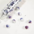 Scallop shell-shaped ceramic beads with blue and purple marble pattern for DIY crafts - 11*12*6.5mm / Blue Guifei