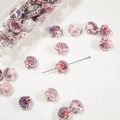 DIY ceramic shell beads in white with colorful glaze patterns for jewelry making - 11*12*6.5mm / Kiln Coral
