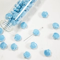 Sky blue shell shaped ceramic beads with ribbed texture for DIY jewelry making - 11*12*6.5mm / Sky Blue