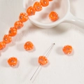 Orange paw-shaped ceramic beads for DIY jewelry with glossy glaze and pre-drilled holes - 11.5*12.5*9mm / Orange Cat Paw
