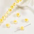 Cute yellow ceramic cat paw charm beads for DIY necklace and bracelet crafting - 11.5*12.5*9mm / Pudding Color Cat Paw
