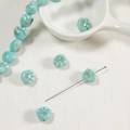 Cute green ceramic cat paw beads for DIY jewelry making handmade bracelets - 11.5*12.5*9mm / Lake Blue Cat Paw