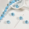 Sky blue ceramic cat paw bead for DIY necklaces and bracelets, handmade craft material - 11.5*12.5*9mm / Blue Cat Paw