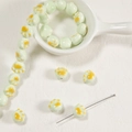 Cute light green ceramic cat paw loose beads for DIY handmade jewelry and necklaces - 11.5*12.5*9mm / Light Green Cat Paw