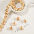 DIY ceramic cat paw beads in cream yellow and dark brown finish for jewelry making - 11.5*12.5*9mm / Khaki Cat Paw
