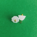 Paire de breloques muguet en imitation jade avec perles dorées pour bijoux DIY - Couleur Jade Blanc Cœur de Graine de Lotus