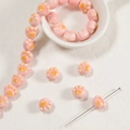 Pink and orange cat paw ceramic loose beads for DIY handmade jewelry crafts - 11.5*12.5*9mm / Pale Pink Cat Paw