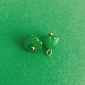 Pendentif lotus en verre vert type jade avec perle dorée et crochet pour bijoux DIY - Couleur Jade Vert Foncé Cœur de Graine de Lotus