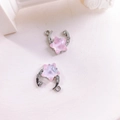 Pendaglio a stella in zircone e pietra di luna con montatura d'argento per gioielli - Stella Luna Rosa / Argento