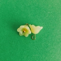 DIY Lily of the Valley charm in creamy yellow glass with golden metal connector - Topaz Yellow Lily of the Valley