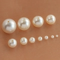 Set of 11 assorted sizes of cream white ABS imitation pearls with holes for DIY jewelry - Straight Hole / 3mm (100 Pieces/Pack) / Off White