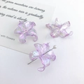 Three purple iridescent acrylic iris flower charms for DIY jewelry making and accessories - Purple Iridescent Iris