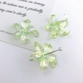 Iridescent light green iris flower acrylic beads for DIY jewelry making accessories - Green Iridescent Iris