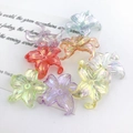 Iridescent acrylic iris flower charms in mixed vibrant colors for DIY jewelry making - Mixed Iridescent Iris