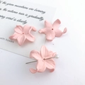 Pink frosted acrylic iris flower charms with five petals for DIY jewelry making - Pink Matte Painted Iris