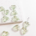 Translucent aurora light green heart acrylic beads for DIY jewelry and phone chains - 1# Green Heart