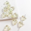 Charming iridescent AB finish acrylic heart beads for DIY jewelry and phone chain making - 2# Yellow Heart