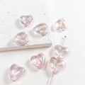 Pink heart-shaped acrylic beads with iridescent AB coating for DIY jewelry making - 4# Pink Heart