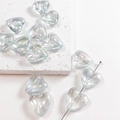 Light blue heart-shaped acrylic bead with iridescent AB coating for DIY jewelry making - 5# Blue Heart