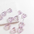 Iridescent purple heart-shaped acrylic beads with aurora coating for DIY jewelry making - 6# Purple Heart
