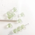 Translucent light green pumpkin-shaped acrylic beads with ribbed texture for DIY jewelry - 7# Green Pumpkin Bead