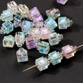 Iridescent AB coating square crystal glass beads for DIY jewelry and phone chains - Perfume Bottle Style Mixed