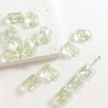 Iridescent light green rectangular acrylic beads with X-groove for DIY jewelry making - 14# Green Square Bead
