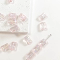 Transparent light pink iridescent bow-shaped acrylic beads for DIY jewelry making - 15# Pink Square Bead