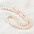 String of natural creamy white freshwater pearls in near-round shape for jewelry DIY - Approx. 6-7mm