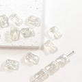 Rainbow transparent rectangular acrylic beads for DIY jewelry and necklaces - 17# Clear Square Bead