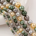 Macro shot of assorted mixed colors and sizes of round craft pearls for jewelry making - 4mm / 4# Multicolor Mix