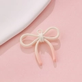 Pastel gradient pink bow pendant with metal loop for DIY jewelry and accessories - Milky White Pink Gradient (2#)