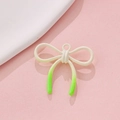 Cream white and neon green gradient bow charm for DIY jewelry and phone cases - Cream White Neon Green Gradient (3#)