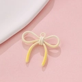 Creamy yellow macaron alloy bow pendant with soft enamel finish for DIY jewelry crafts - Creamy Yellow Bowknot (5#)