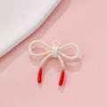 Creamy white and red gradient bow alloy pendant with glitter for DIY jewelry crafts - Red White Gradient Bowknot (6#)