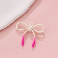 Gradient rose pink macaron bow charm pendant with glitter for DIY jewelry and crafts - White Rose Red Gradient Glitter (7#)
