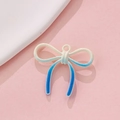 Blue and white gradient alloy bow pendant with top loop for DIY jewelry crafting - Blue White Gradient Charm (9#)