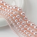 Cuentas de cristal rosa redondas de varios tamaños para joyería DIY y collares - Rosa agua