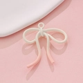 Pink and white gradient alloy bow pendant charm with ring for DIY jewelry making - White Pink Gradient Enamel (13#)