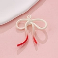 Creamy white macaron alloy bow pendant with red gradient tips for DIY jewelry making - Beige Red Gradient Girly Style (15#)