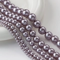 Perlas de vidrio color púrpura metálico en varios tamaños para joyería DIY - 11# Gris Púrpura