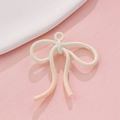 Elegant cream and pink gradient macaron bow pendant for DIY jewelry and keychains - Milky White Pink Orange Gradient (16#)