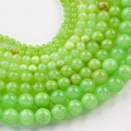 Natural light green jade round beads in various sizes for DIY jewelry making - 6# Plum Bubbles