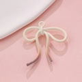 Creamy beige bow charm with brown gradient glaze and top ring for DIY accessory making - Beige Brown Gradient Glazed (17#)