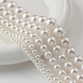 Perlas de vidrio blancas redondas de 4mm a 12mm con acabado brillante de alta calidad - Blanco Puro