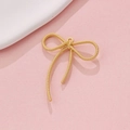 Golden macaron-toned alloy bow pendant with ribbed texture for DIY jewelry making - Gold Ribbed Bowknot (20#)