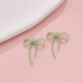 Pastel green alloy bow pendant with spiral metal texture and ring for DIY jewelry making - Light Green Spiral Coil (21#)
