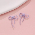 Pastel purple alloy bow pendant with spiral wire texture for DIY jewelry making - Purple Spiral Texture (23#)