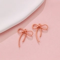 Rose gold macaron bow pendant with linear texture and top loop for DIY jewelry making - Rose Gold Thread Texture (26#)